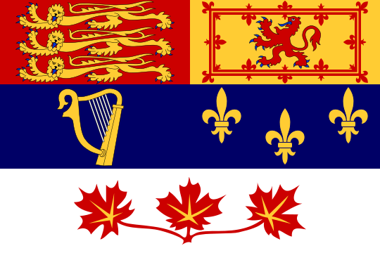 A banner of the arms of Canada